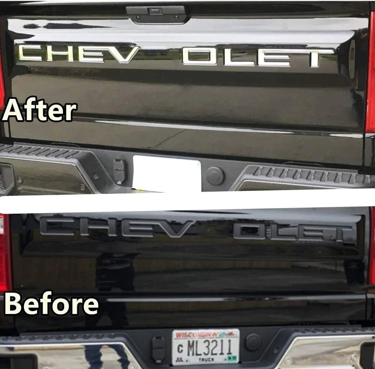 Chevrolet Silverado Tailgate Letters - 3D ABS Inserts 2019-2022