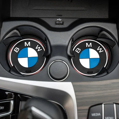 BMW Car Cup Mat 2PCS - Universal Cup Holder Coasters for X1/X2/X3/X4/X5/X6 1/2/3/4/5/6/7 Series
