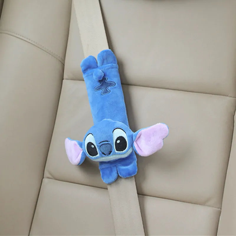 Stitch Seat Belt Cover - Cute Cartoon Plush Car Shoulder Belt Protector