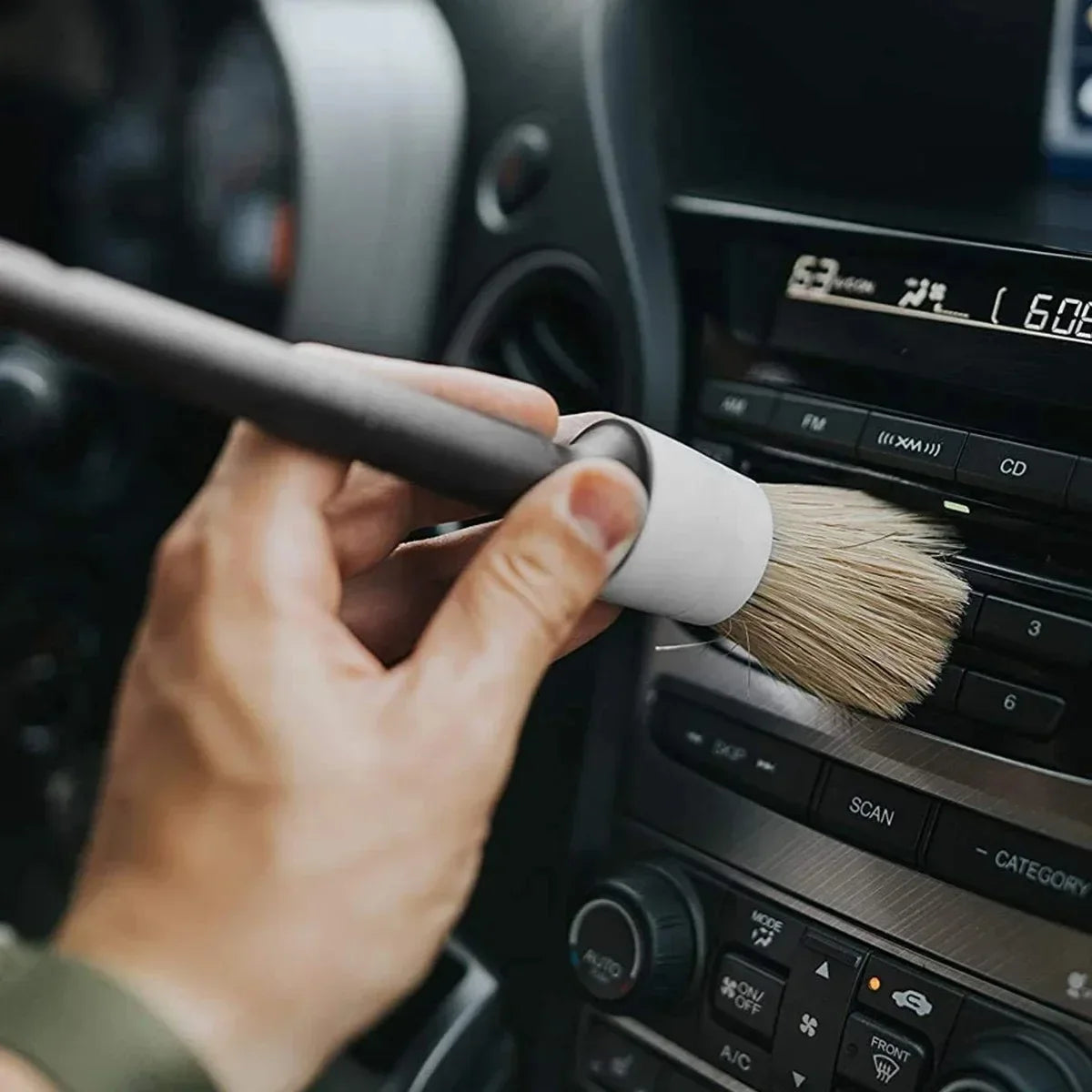 Car Detailing Brush Set - 3 Piece Cleaning Kit with Sponges & Towels