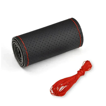 PU Leather Steering Wheel Cover - Braided Anti-Scratch Protection