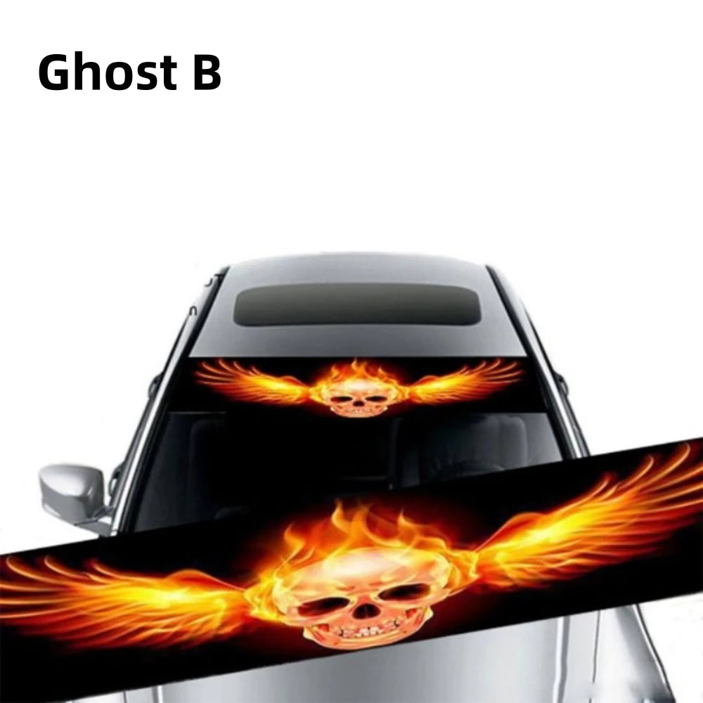 3D Car Windshield Stickers - Ghost & Wolf Eyes Pattern Decals