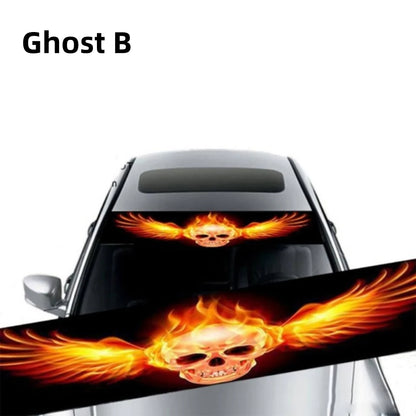 3D Car Windshield Stickers - Ghost & Wolf Eyes Pattern Decals