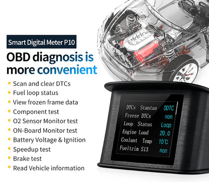 OBD2 Digital Speedometer P10 PRO Head Up Display Smart Car Computer