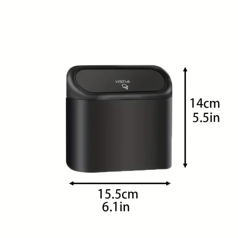 Car Trash Can with Lid - Leak-Proof Mini Waste Container with 300 Bags