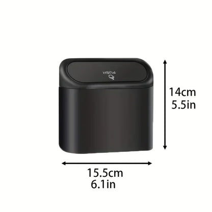 Car Trash Can with Lid - Leak-Proof Mini Waste Container with 300 Bags