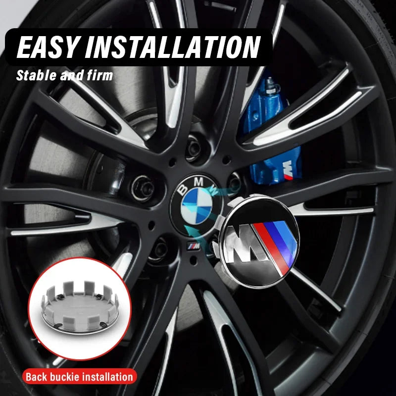 BMW Wheel Center Caps 4PCS - 68mm/56mm Hub Caps for Performance Models