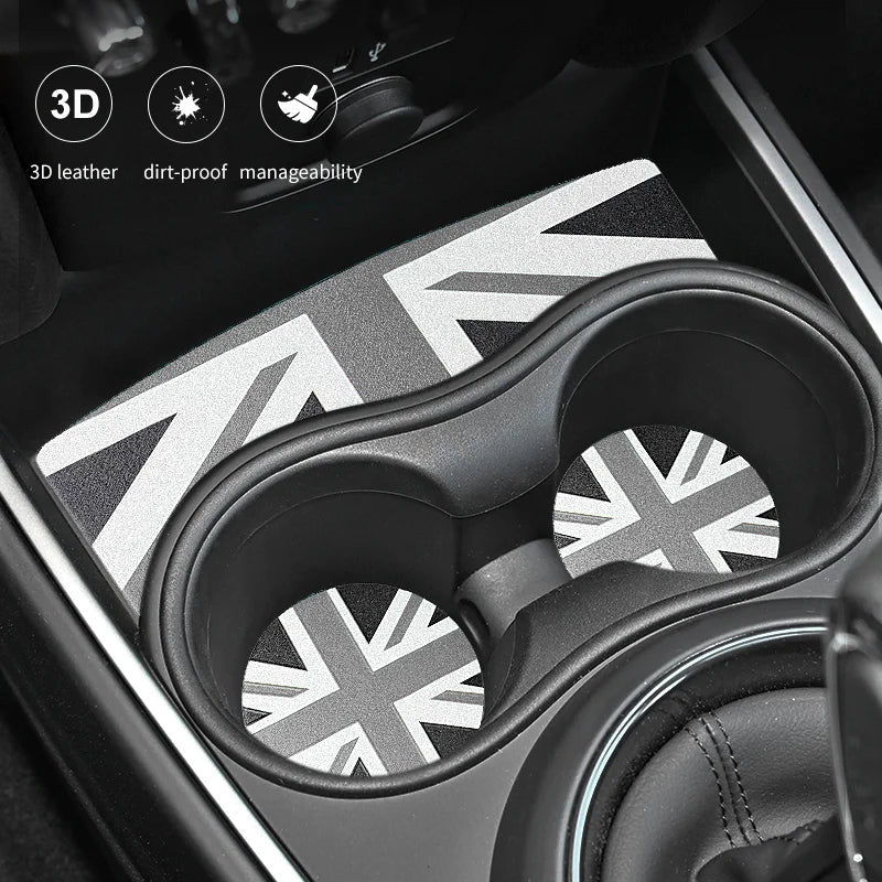 Union Jack Car Cup Holder Coaster - Mini Cooper F55 F56 F60