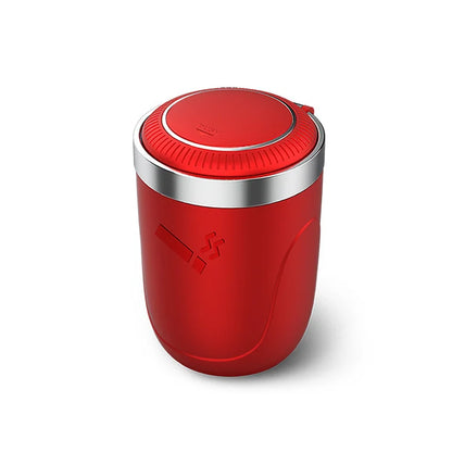 One-Click Car Ashtray with LED Light - Metal Lining & Splash Proof
