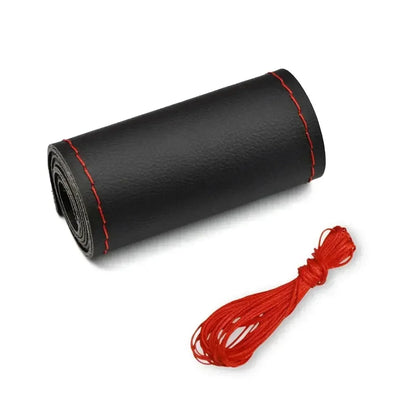PU Leather Steering Wheel Cover - Braided Anti-Scratch Protection