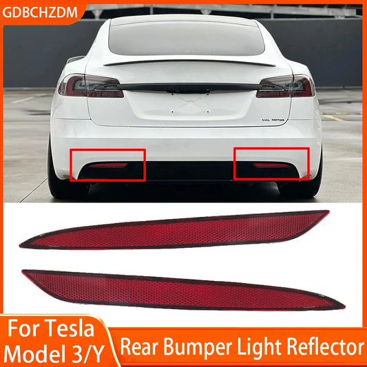 Tesla Model 3/Y/X/S Rear Bumper Reflector - Red Lens Light Cover