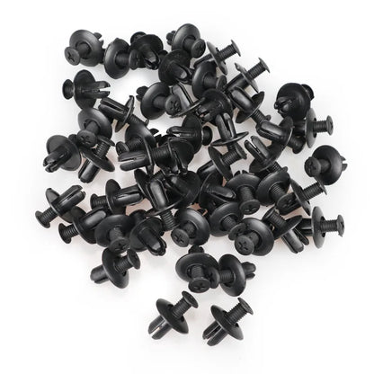 8mm Plastic Rivets Fasteners - Car Bumper Fender Clips 30PCS Black
