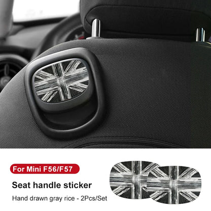 Mini Cooper Leather Rear Seat Handle Cover - R56 R55 F56 F57 Decal