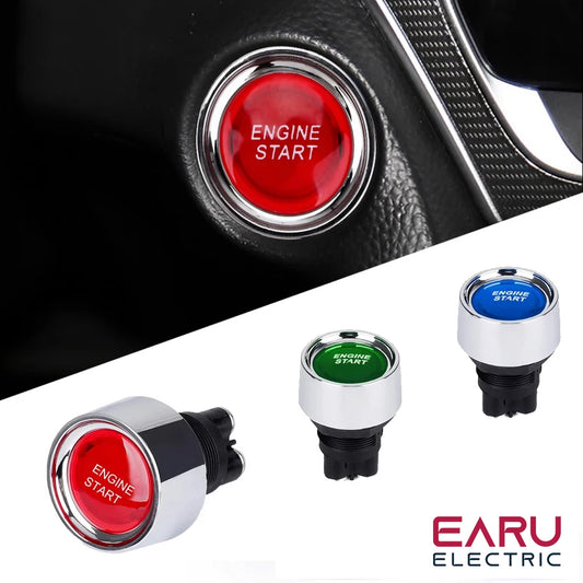 Car Engine Start Ignition Switch - 12V 50A Keyless Push Button Red