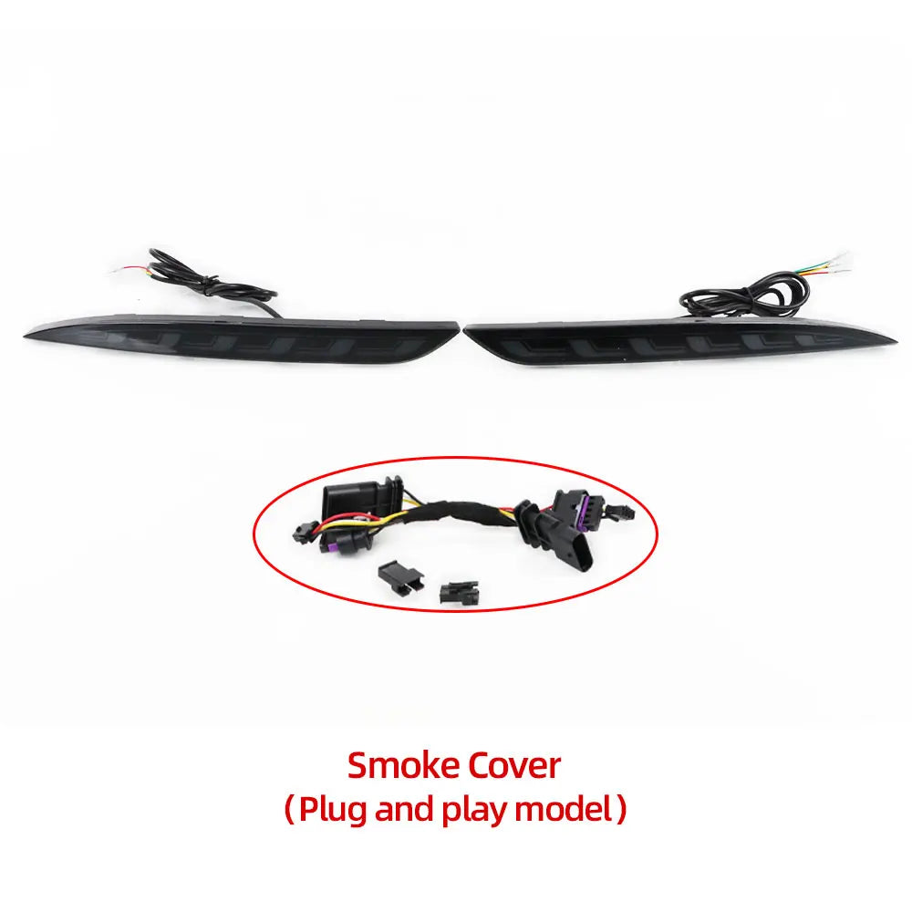 Tesla Model 3/Y LED Rear Fog Light - Dynamic Turn Signal 2016-23 SmokeA Plug and Play