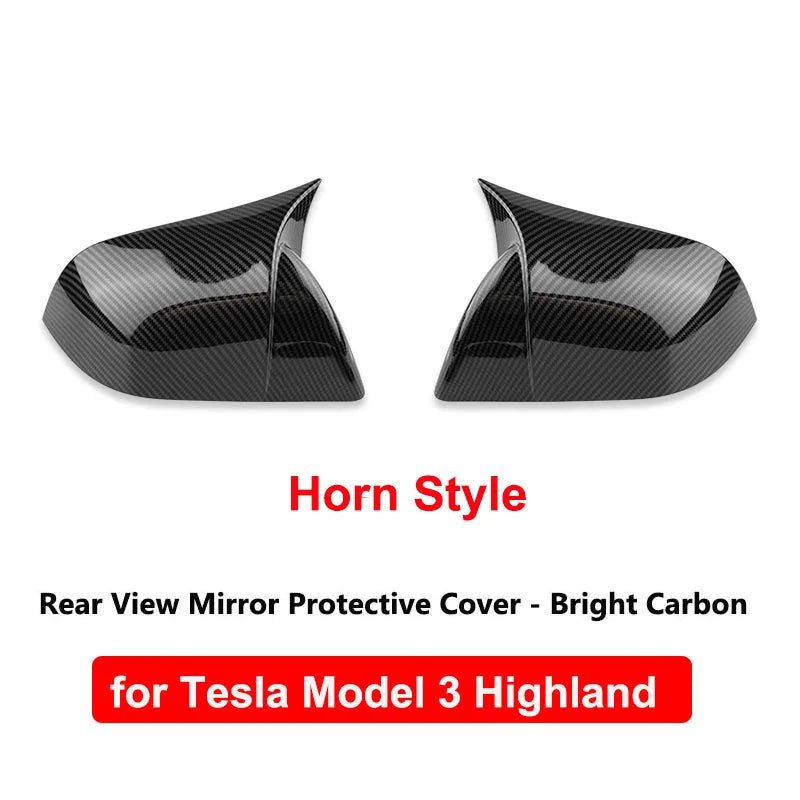 Tesla Model 3 Highland Y Mirror Covers - Carbon Fiber Caps M3N Glossy Carbon
