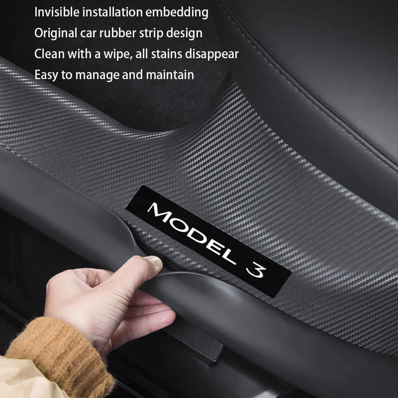 Tesla Model 3/Y Door Sill Protector - Anti-Kick Threshold Strip Guard