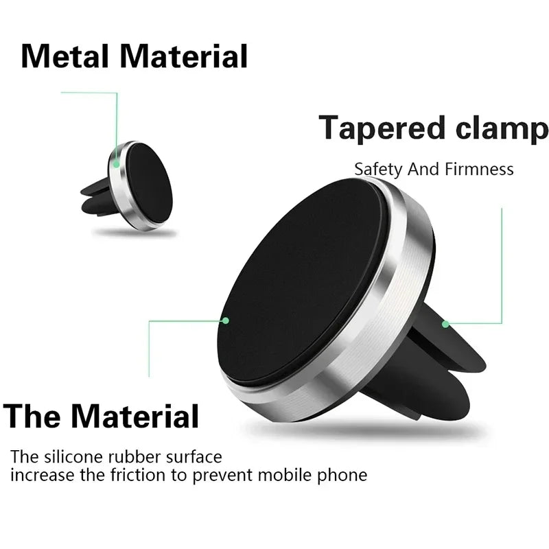 Magnetic Car Phone Holder - Air Vent Mount for iPhone Samsung GPS
