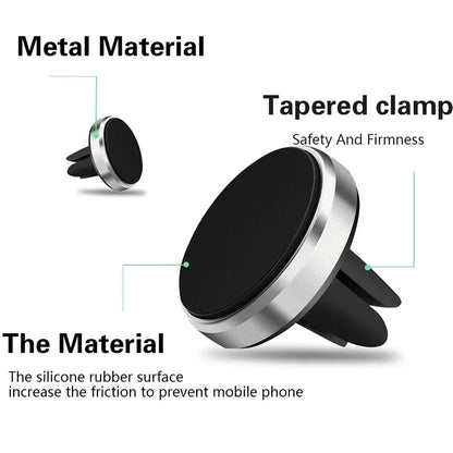 Magnetic Car Phone Holder - Air Vent Mount for iPhone Samsung GPS