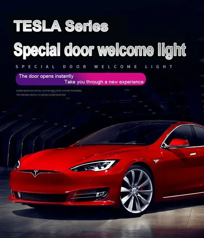 Tesla LED Door Welcome Light - Logo Projector Lamp 2pcs