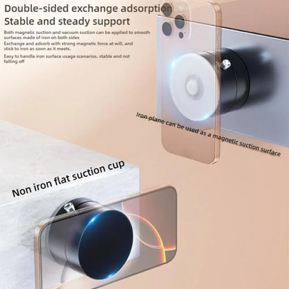Premium Magnetic Car Phone Holder - Double-Sided Suction Cup Mount with 360° Rotation & Foldable Design