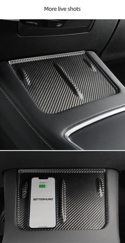Tesla Model Y Model 3 Carbon Console - Wireless Charging Pad