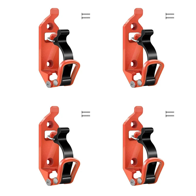 Tool Fixing Bracket Set - Wall Mount Quick Release Clamp 4PCS Black