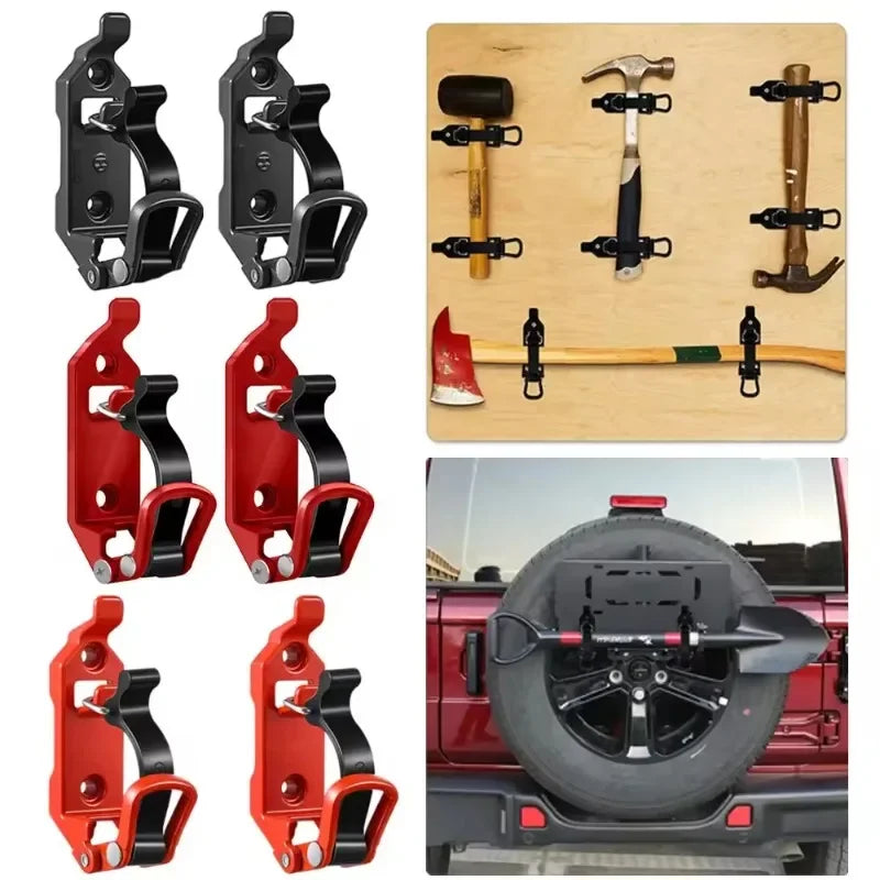Tool Fixing Bracket Set - Wall Mount Quick Release Clamp 4PCS Black