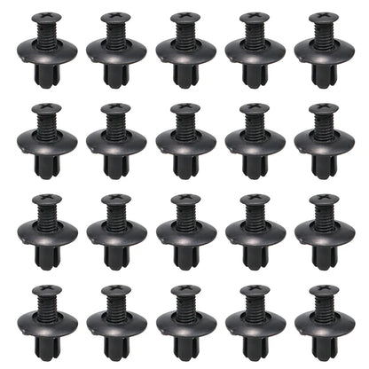 8mm Plastic Rivets Fasteners - Car Bumper Fender Clips 30PCS Black