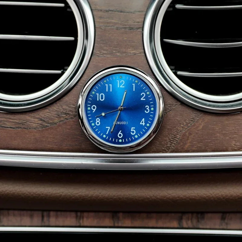 Mini Luminous Car Dashboard Clock - Digital Quartz Stick-On Watch