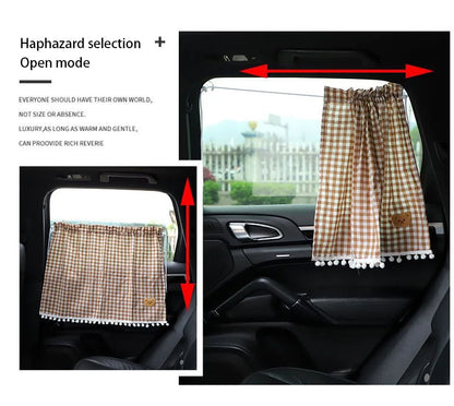 Car Sun Shade Curtains - Cute Cartoon Bear Window Sunshade