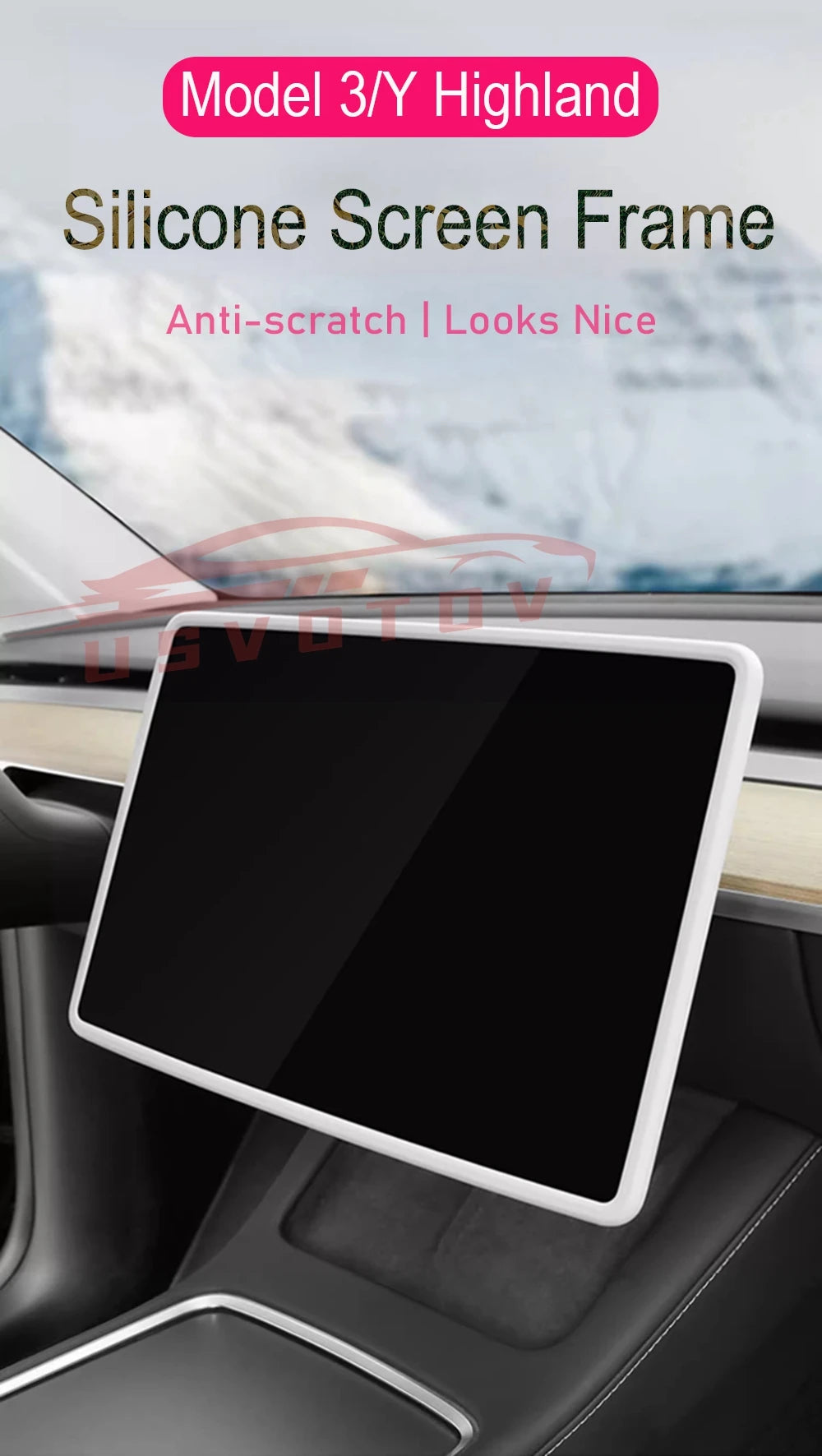 Tesla Model 3 Y Highland Screen Protector Frame - Display Cover