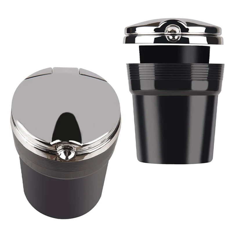 Car Ashtray & Garbage Can with LED Light - Multi-Function Cover