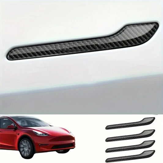 Tesla Model 3 Y Carbon Fiber Door Handle Covers - 4pcs Set