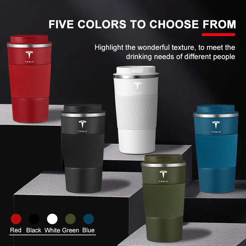 Tesla Stainless Steel Thermal Mug - Coffee Cup for Model 3/S/X/Y Cybertruck