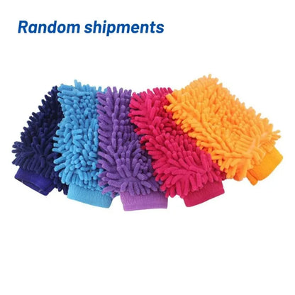 Premium Chenille Car Wash Gloves - Ultra-Soft Coral Fleece Microfiber Mitt for Scratch-Free Auto Detailing