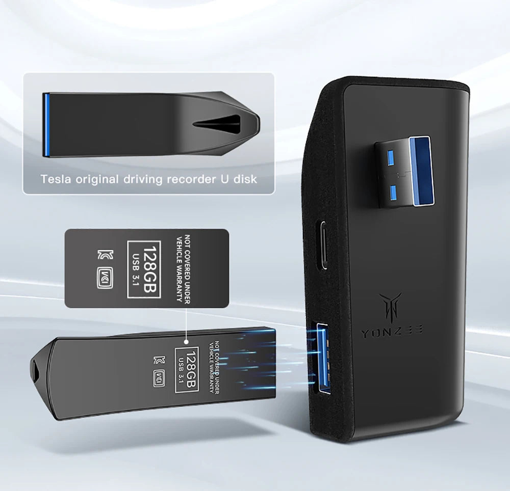 Tesla Model 3 Y Glove Box USB Hub - Highland Juniper Quick Charger 2021-2025