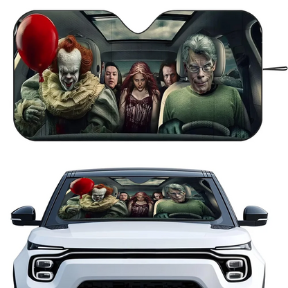 Horror Characters Car Sunshade - Foldable Windshield UV Protection