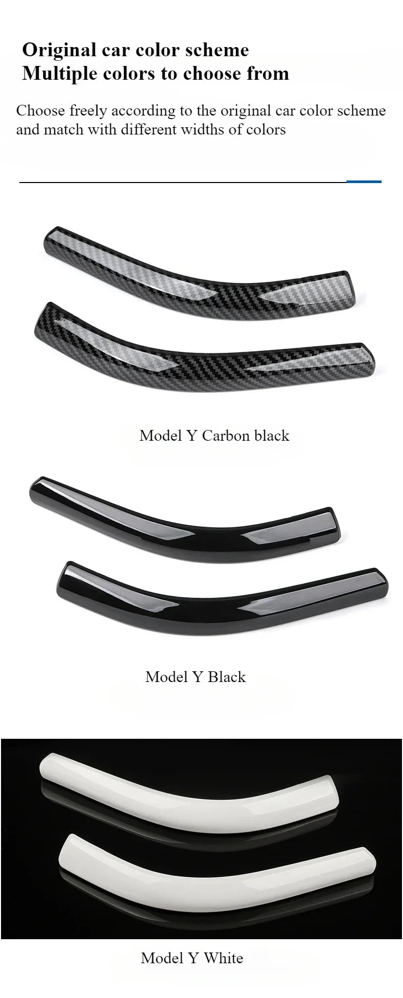 Tesla Model Y 3 Rearview Mirror Anti-Collision Strips - ABS Trim Cover
