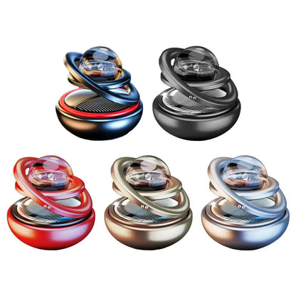 Solar Power Car Air Freshener - Rotating Aromatherapy Diffuser Ornament