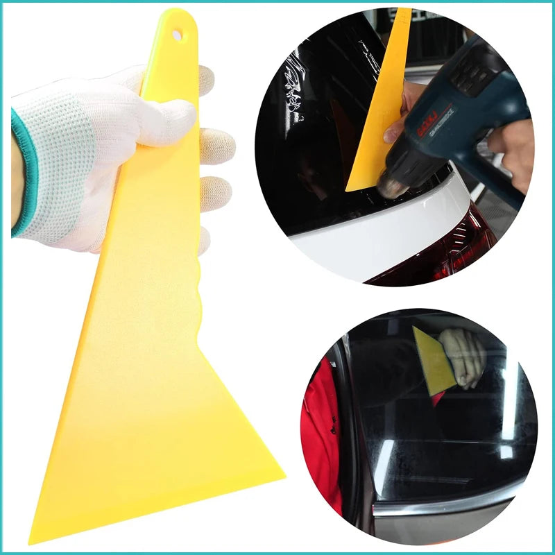Car Windshield Ice Scraper - Triangle Snow Removal Tool with Long Handle