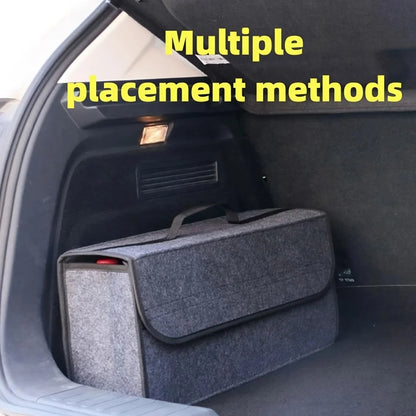 Car Trunk Organizer - Anti-Slip Felt Cloth Storage Bag Compartment Boot Organizer