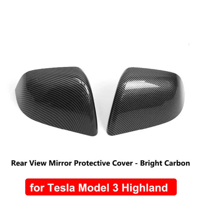 Tesla Model 3 Highland Carbon Fiber Mirror Covers - ABS NEW Light Carbon