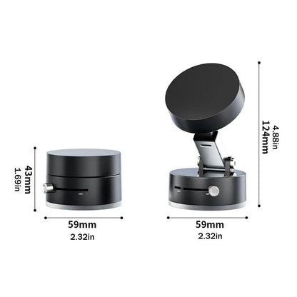 Premium Magnetic Car Phone Holder - Double-Sided Suction Cup Mount with 360° Rotation & Foldable Design