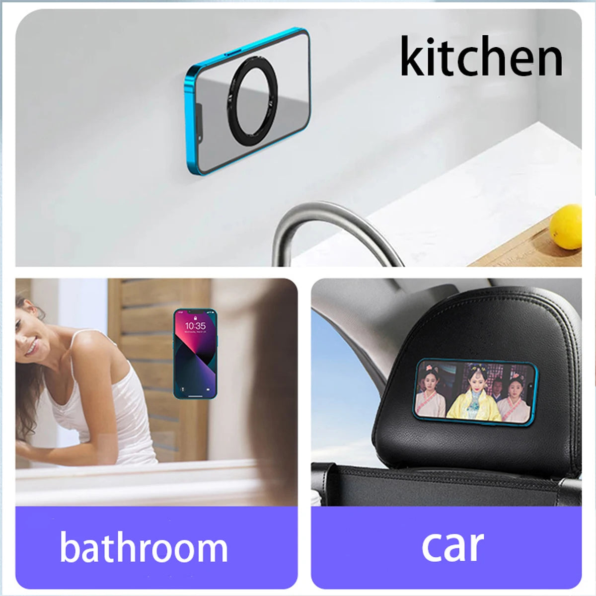 Magnetic Ring Holder for iPhone 14/13/12 - MagSafe Car Phone Stand Gold