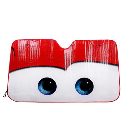 Car Windshield Sunshade with Eyes Design - Solar Protection Sun Visor