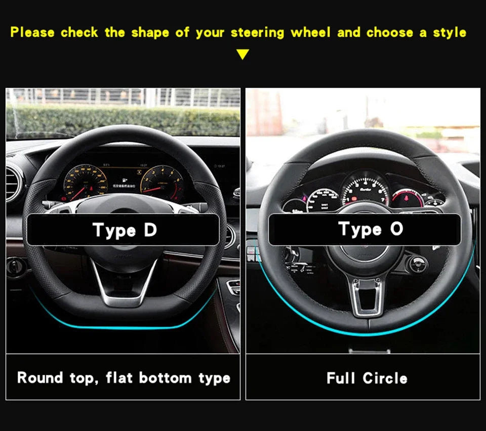 Universal Car Steering Wheel Cover - Carbon Fiber Leather Anti-Slip