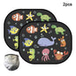 Cartoon Car Sunshade for Children - Side Window Sunvisor with Storage Bag PVC Mesh Cover