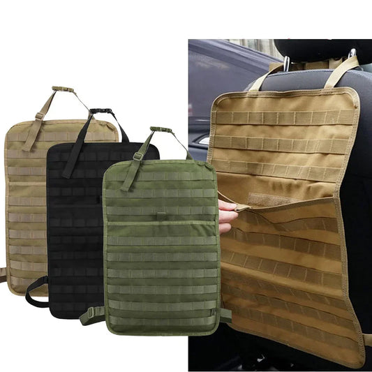 Car Rear Seat Back Storage Bag - Tactical MOLLE Trunk Organizer Multi Hanging Strap