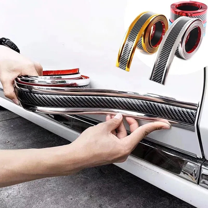 Car Door Sill Protector - Anti-Scratch Threshold Strip Carbon Fiber